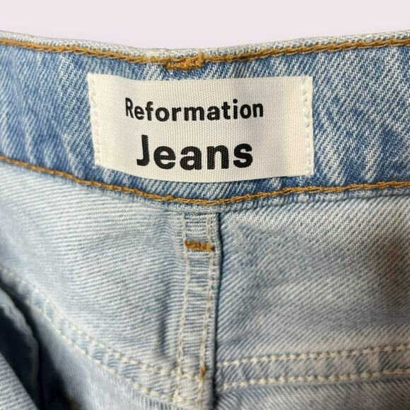 Reformation Jeans Straight Leg Tahoe Destroyed Jeans - Picture 5 of 6